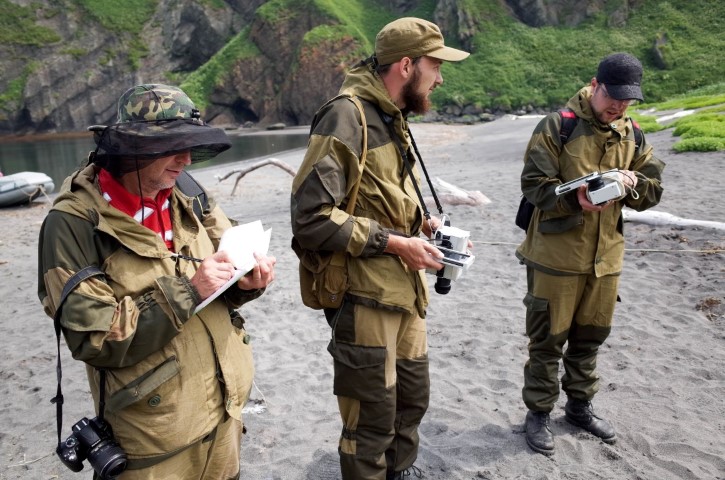 Проведение измерений на острове Уруп